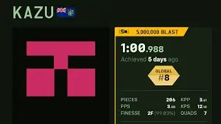 [TETR.IO] 5,000,000 BLAST - 8th place - 1:00.988 - KAZU