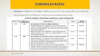 15CE53T Introduction to estimation Lecture 4 BOQ,Scheduled rates,Lead statement