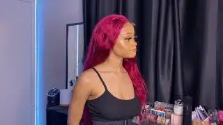 Glueless 99j Lace Part Wig Install/Style ft Kriyya Hair