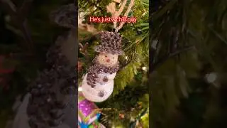 Happy lil guy #funny #fyp #viral #chillguy #christmas #snowman #christmastree #ornaments