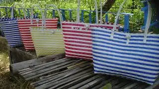 7 model tas anyaman plastik ulang tahun anak, tas souvenir pernikahan, go green bag, tas shopping