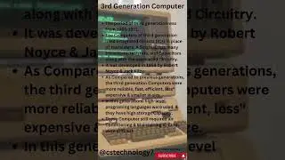 3rd generation of computer  #computerscience #coding #computertechnology #computertech #fullform #cs