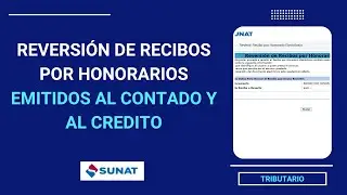 Como revertir recibos por honorarios electrónicos | SUNAT