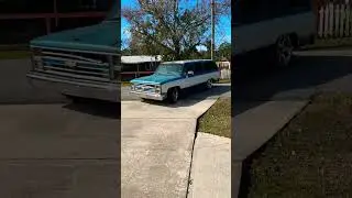 Project square body!! can you guess the year? #squarebodychevy #smallblock #chevrolet #suburban