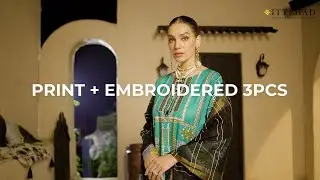 Print + Embroidered Unstitched 3pc '22 by ITTEHAD