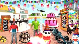 🤩Shinchan Happy Birthday Celebrate 😱💥Franklin And Doraemon🥳Indian Theft Auto Indian Bikes Driving 3D