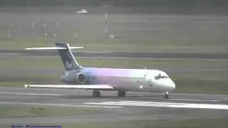 SAS Blue 1 Boeing 717-2CM OH-BLQ taxiing and takeoff at Berlin Tegel airport