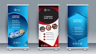 how to make x banner design in adobe illustrator cc  | Rollup Banner Design  Tutorial | stand banner