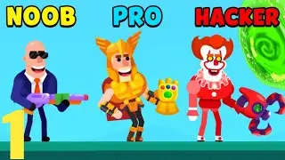 Hitmasters - NOOB vs PRO vs HACKER !! ios, Android (part-1)