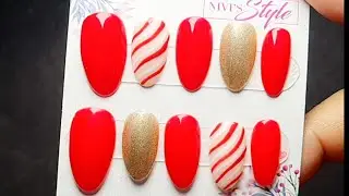 Customized Christmas Presson Order #christmasnails #rednails #christmasnailart  #preparingnailorder 