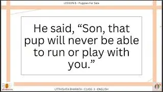 English Class 3 | Lesson 6  - Prose