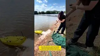 Remote-Controlled Fishing Net Boat in Action! Smart Aquaculture Tools｜Fish Farming｜Net Deployment