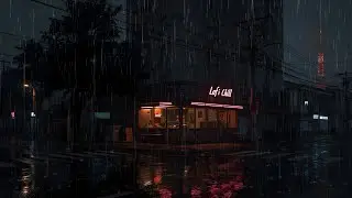 Rainy Anime Café Night 🌧️ Soft Lofi Chill for Relax & Sleep
