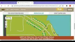 Using the 360 degree map view to choose campsites on GoOutdoorsSouthDakota