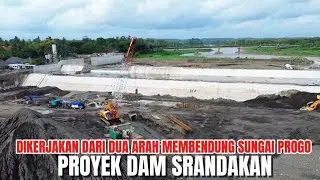 Perkembangan proyek dam srandakan.  Membendung sungai progo 3 Februari 2026