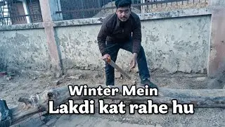 Winter Mein Lakdi kat rahe hu 😎😎 #vlog #vlogs #vlogger #indianvlog 