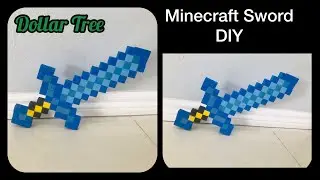 Minecraft sword diy | Dollar Tree Minecraft themed birthday centerpiece idea | Costume DIY