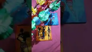 African tribal art on mini canvas.