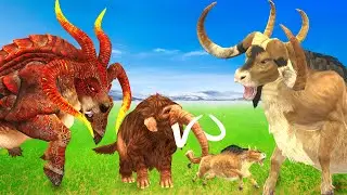 Zombie Bull vs Tiger Bull Fight Baby Bull Cow Cartoon Saved By Woolly Mammoth Elephant Animal Revolt