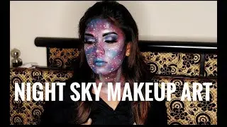 NIGHT SKY MAKEUP ART ON THE FACE