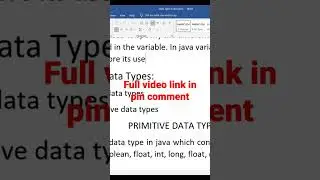 #data #types in #java || Java Crash Course||03