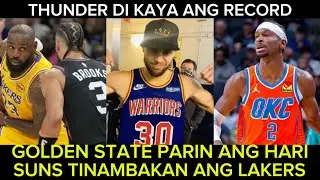 Thunder talo ulit sa Spurs! Warriors hari parin sa NBA. Lakers tambak sa Suns.
