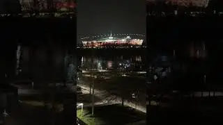 🛫🌃 Aerial Warsaw: Night Lights over the Mermaid & Świętokrzyski Bridge
