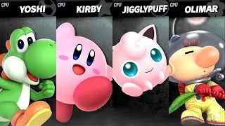 Yoshi VS Kirby VS Jigglypuff VS Olimar LV 9 CPU Battle Super Smash Bros Ultimate