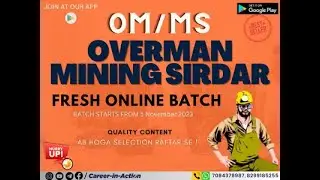 Mining Sirdar/Overman Foundation Course by Career-in-Action (1 year validation) Join Fast at our App