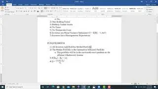 CAPM   Assumptions and Implications