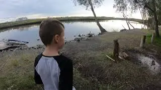 Myall River Camp - feeding the birds
