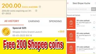 Free 200 Shopee coins / Shopee vouchers update / Shopee loot