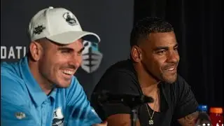 Argos&rsquo; QB Chad Kelly and RB Andrew Harris 2023 Touchdown Atlantic post-game press conference