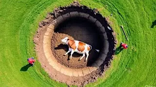 Rescue Story: Rescue Team Saves Crying Cow from deep pit