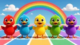 Fünf bunte kleine Enten 🦆🌈 | Farben lernen | Kinderlied Deutsch