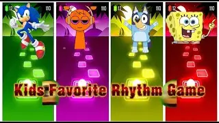Bluey vs Sonic?! 😱 Tiles Hop Battle | SpongeBob Music Game
