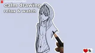 Aesthetic Anime Hoodie Boy Sketch | Satisfying Drawing #anime #boy #drawing #sketch #sad #1k 
