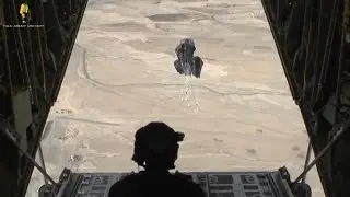 How C-130J Super Hercules drop Airdrop Over Afghanistan.