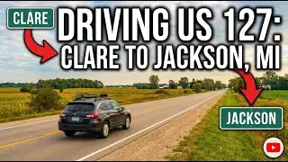 Driving on US 127 in Michigan from Clare to Jackson