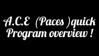 ACE Pace program overview !