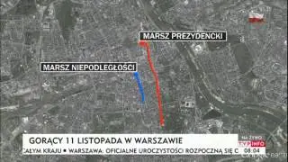 Obchody 11 listopada w stolicy (TVP Info, 11.11.2013)