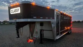 7x24 Wilson Aluminum Livestock Trailer with Black Sides