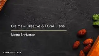 Masterclass on Claims - Creative & FSSAI Lens, led by nutrition & health expert Ms. Meera Srinivasan