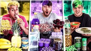 24 HORAS COMIENDO POR COLORES!! 🍽️🌈 *LO PASAMOS MAL* [jajalex3]