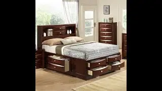 ROUND HILL FURNITURE QUEEN STORAGE BED EMILY B11SQHF UNBOXING + ASSEMBLY INSTALL
