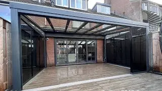 LUX-LINE Terrasoverkapping | Glazen veranda | Plissé zonwering KEJE