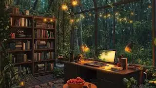 Aesthetic Forest Study Space Ambience 📚 Rain on Window for Deep Focus & Creativity