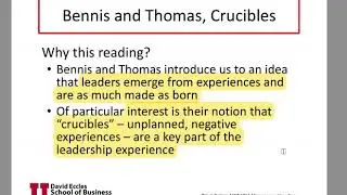 Bennis and Thomas Crucibles