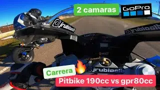 PITBIKE 190CC VS DERBI GPR80CC carrera grabada 2 GOPRO motos trucadas(PARTE 2).