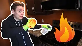 How To Clean Up A Grease Fire / Cleaning Vlog #5